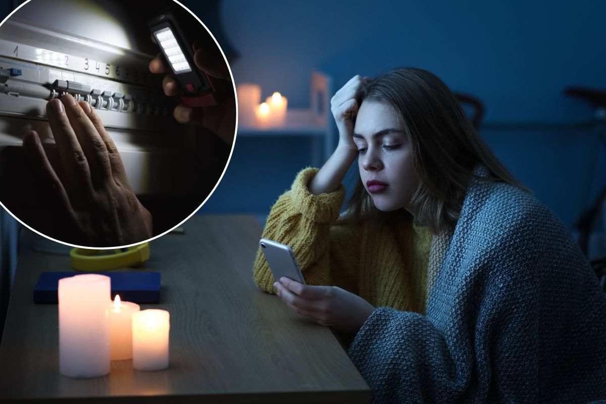 Ragazza a casa con le candele